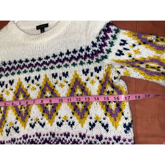 Talbots Cream Fair Isle Knit Grandma Sweater Women's Size XS - Picture 6 of 9